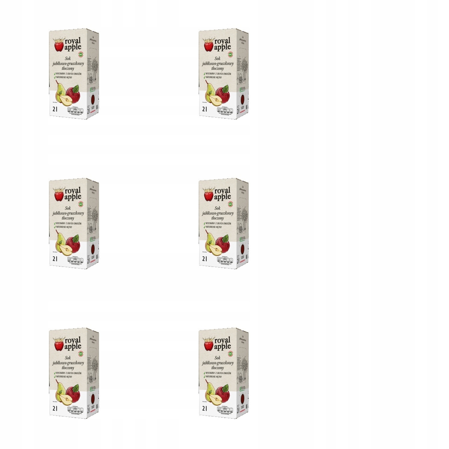 6x 2l Sok JABłkowo-gruszkowy nfc royal apple Zgrzewka