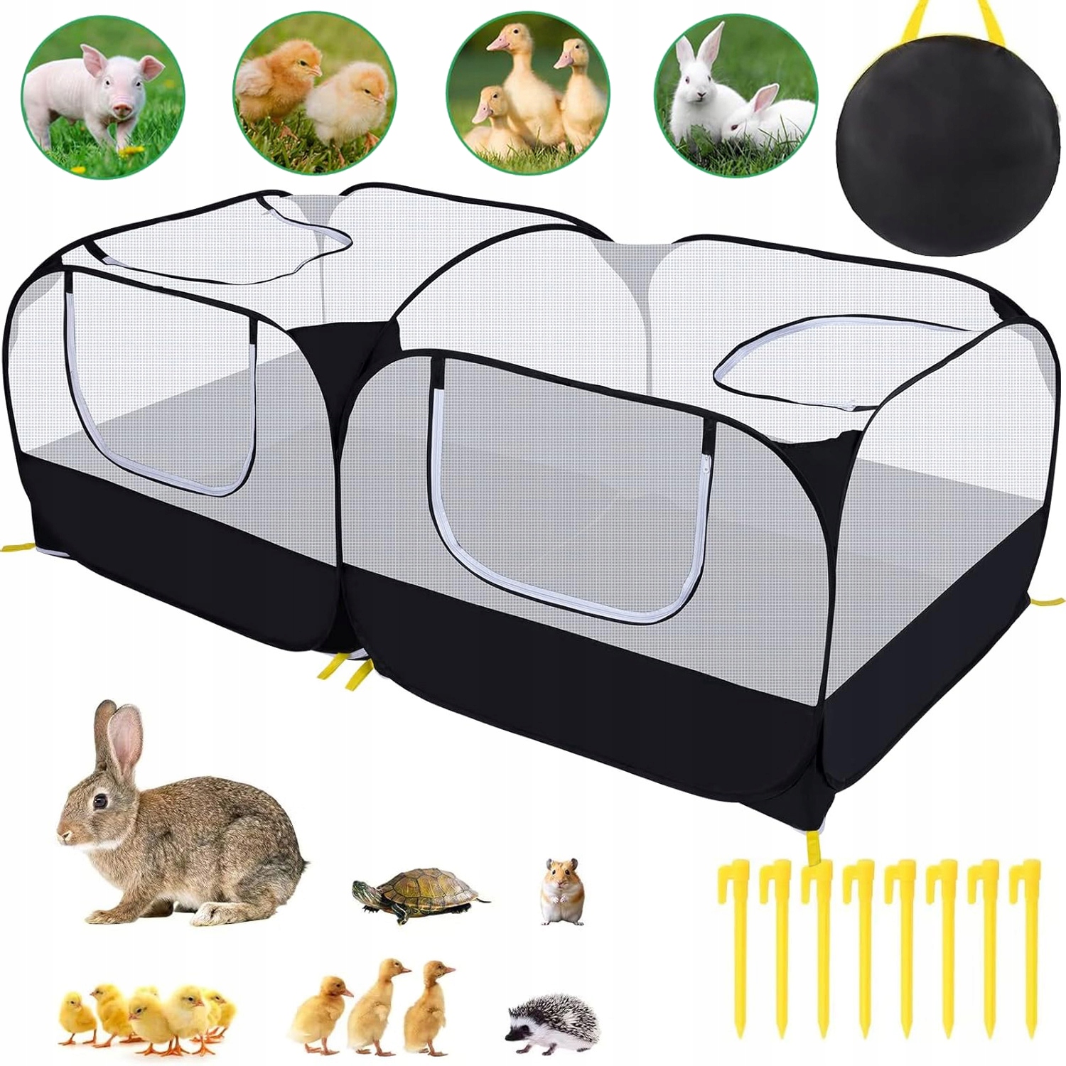 Levně Malé Domácí Zvířata Přenosná Skládací Zvířátka Oplocení Cvičení Prostorné