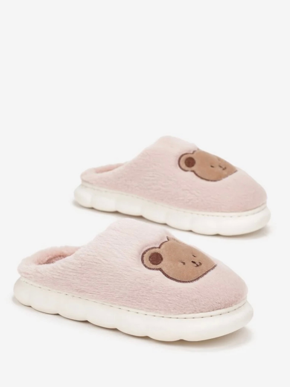 RÓŻOWE FUTRZANE KAPCIE Z MISIEM MIĘKKIE I PUSZYSTE 36-37 Kolekcja jesień zima