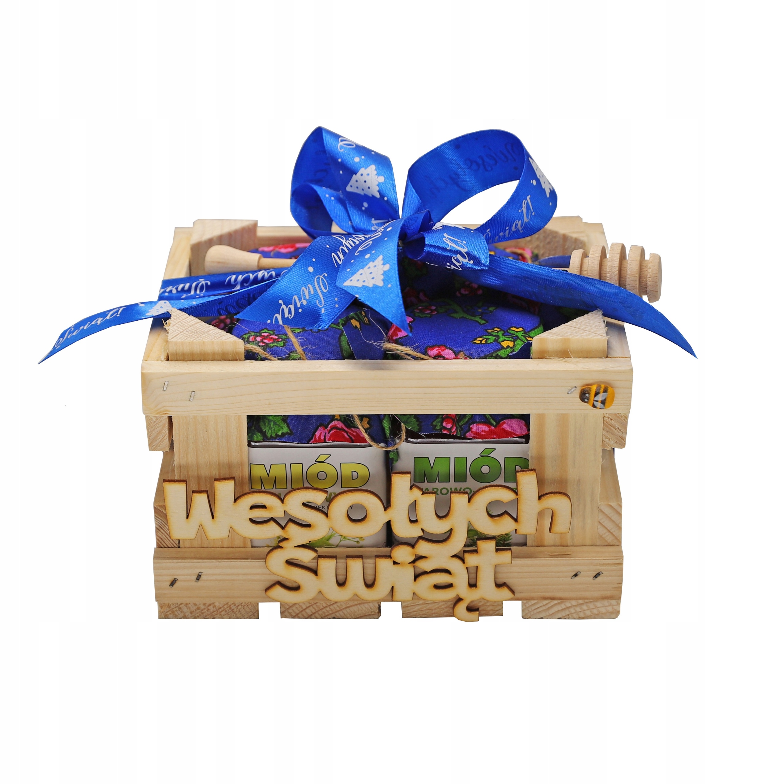 Levně Dárek k Vánocům pro babičku, dědečka, tatínka, Med Sada 4 medů Nápis