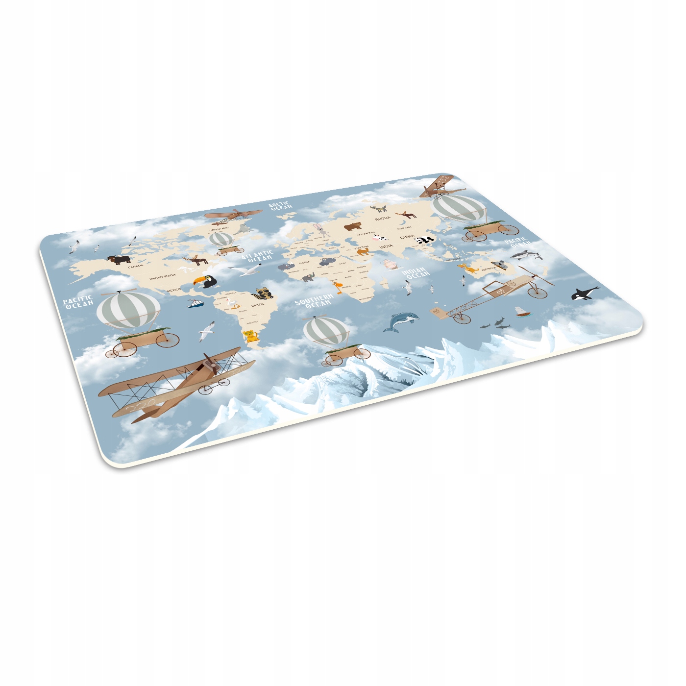 Mata Ochronna pod Fotel 140cm Mapa Świata 2,2mm