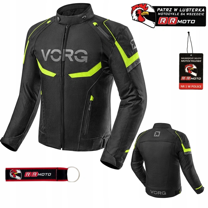 Pánska motocyklová textilná bunda Vorg Hornet Black Fluo zateplená Darčeky