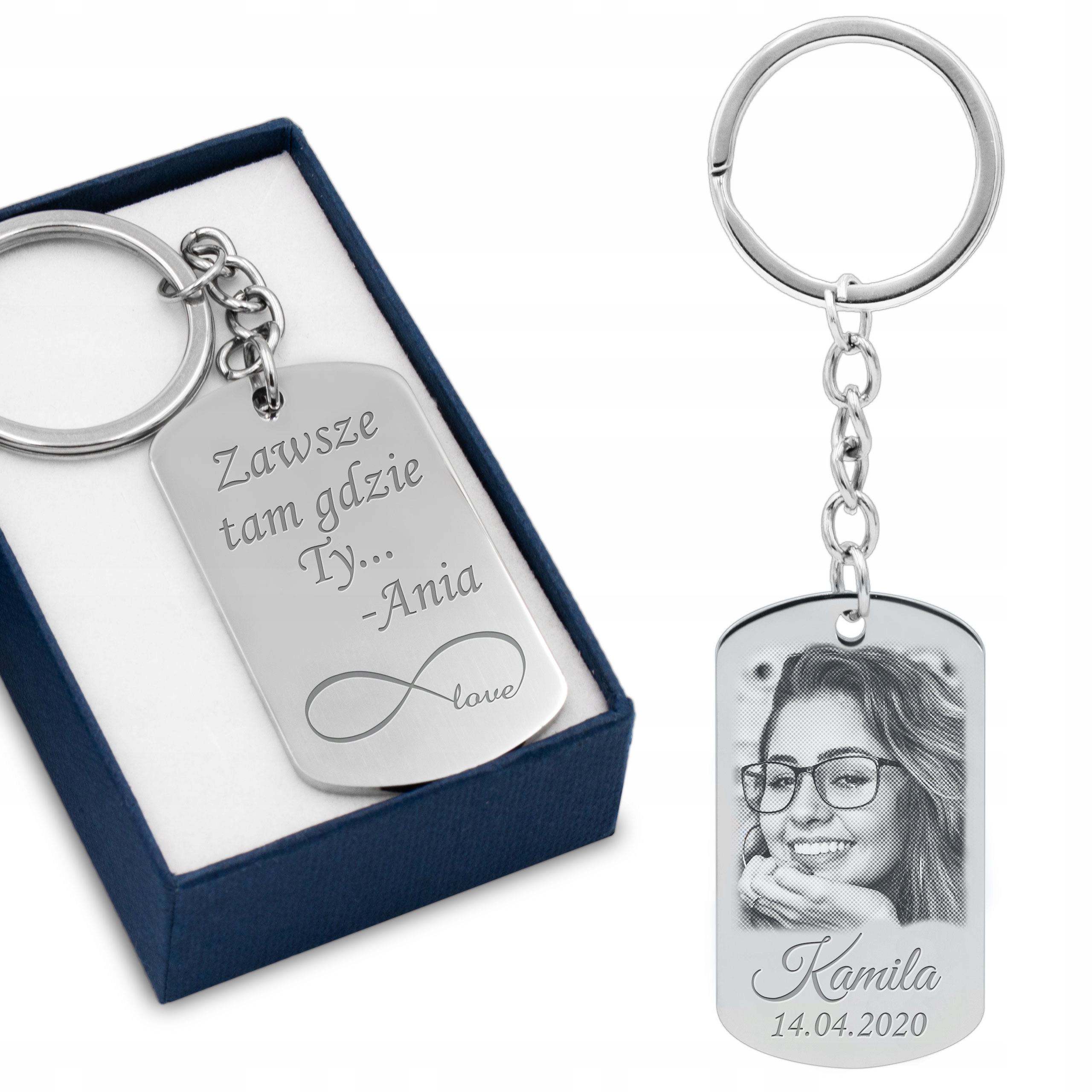 

Brelok do kluczy Metalowy Prosty Grawerem Zdjęcia