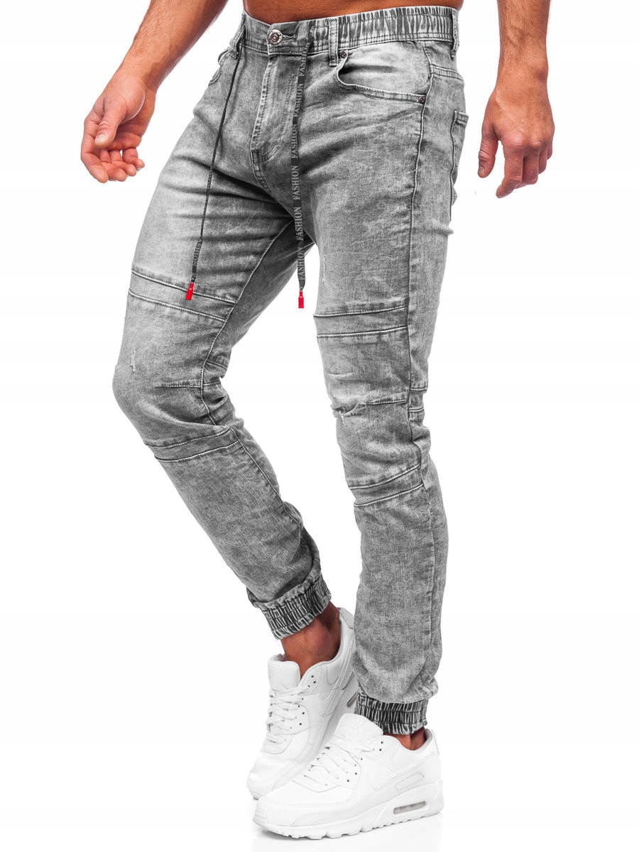 

Spodnie Jeansowe Joggery Szare TF114 Denley_m