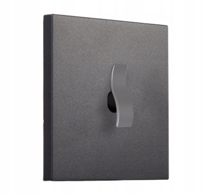 Čtvercový kovový spínač jednoduchý schodišťový černý mat Togglica Wave