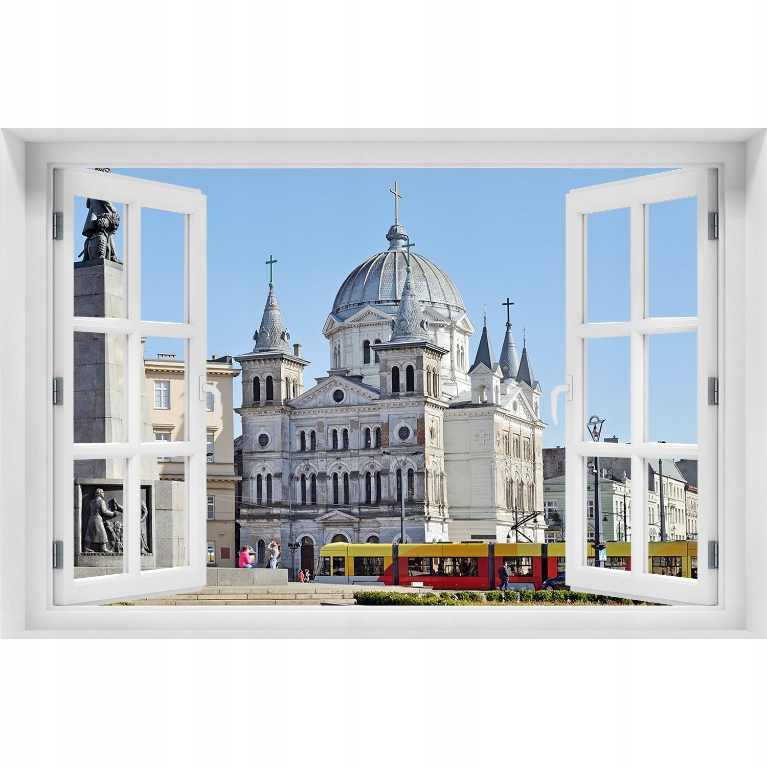 

Naklejka na ścianę 3D Okno Plac Wolności Łódź