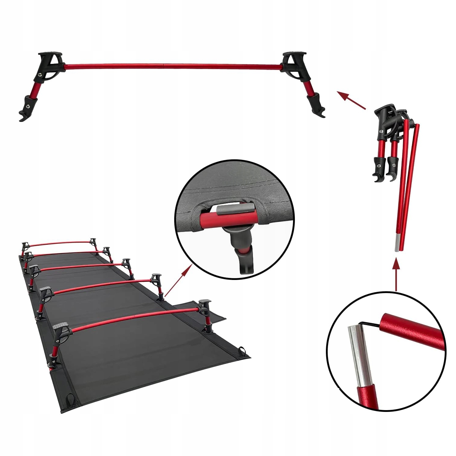 LEŻAK ŁÓŻKO TURYSTYCZNE KEMPINGOWE POLOWE SKŁADANE + POKROWIEC MAX 150KG Model x