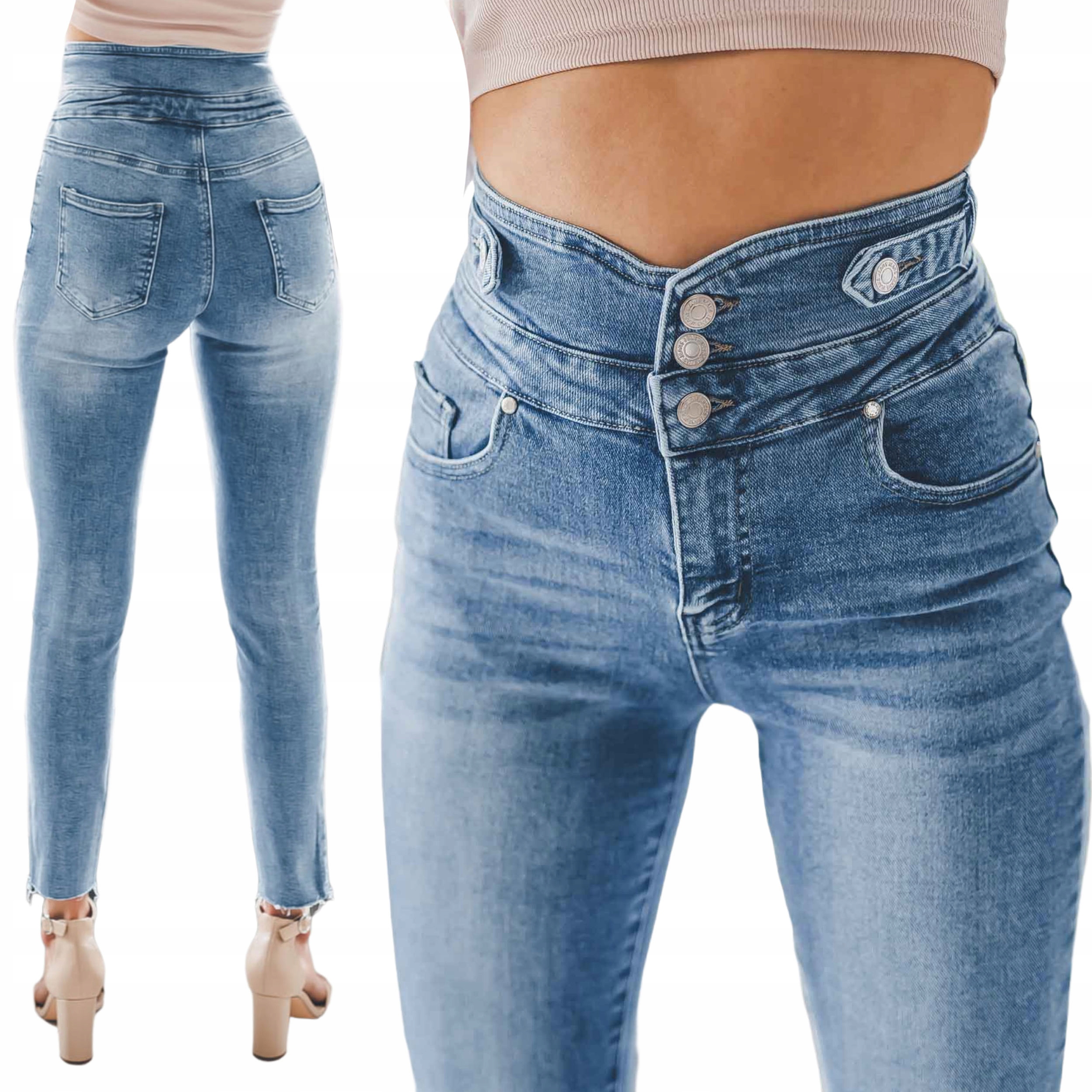 

Damskie spodnie jeansowe elastyczne rurki stan XL