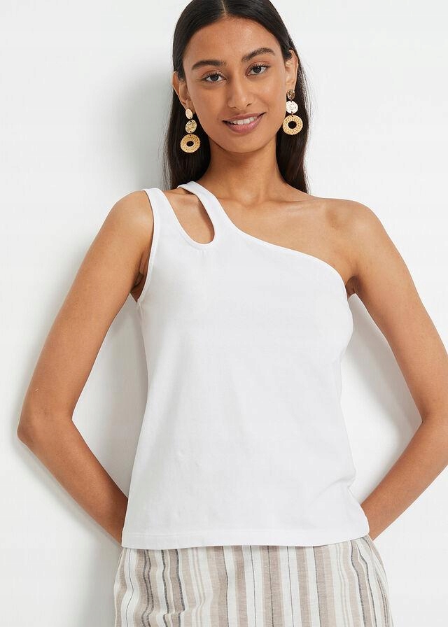 A62853 A17 TOP COLD-SHOULDER BIAŁY 40/42