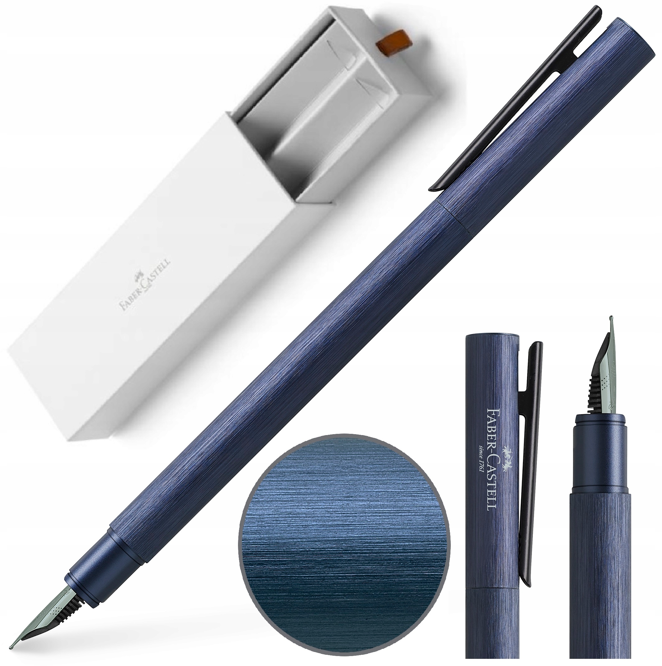 Faber-castell Pióro wieczne Etui Neo Slim Aluminium stalówka F
