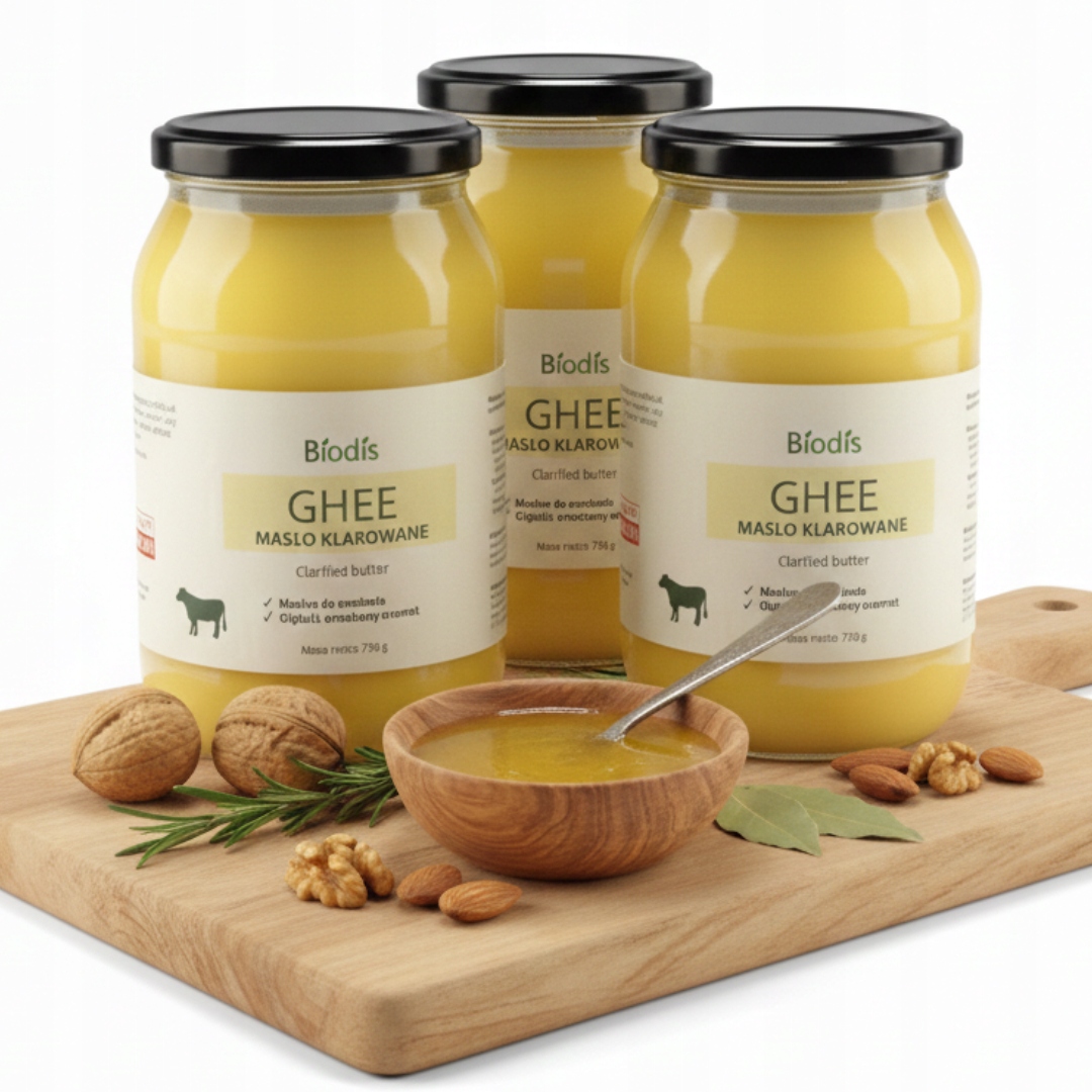 Levně Ghee máslo 750 g 900 ml Polské Čerstvé keto Tuk Na Smažení