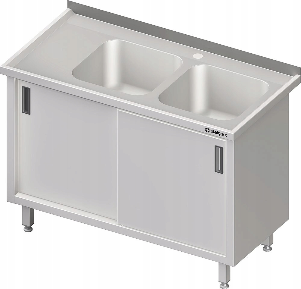 Stół roboczy 2 zlewy d. suwane 180x70