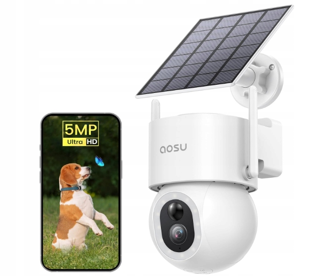 Vonkajšia kamera s solárnym panelom Aosu C9S2CH11 biela