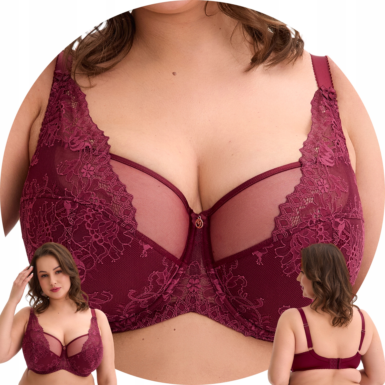 Gaia 1313M Jovana Maxi Polovyztužená podprsenka Semi Soft vínová 95G