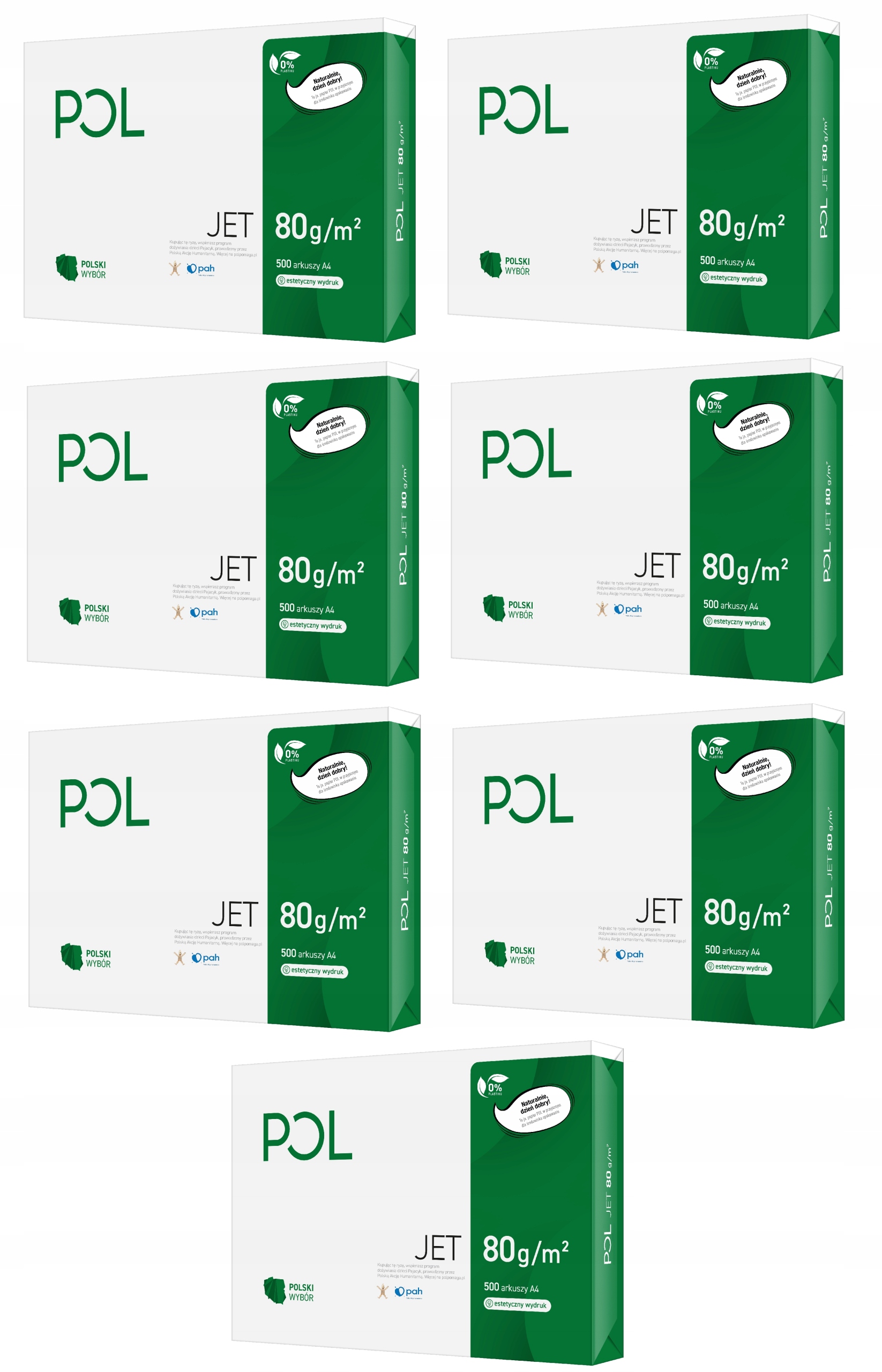 Papier biurowy ksero biały do drukarki uniwersalny xero Poljet A4 80g 7ryz