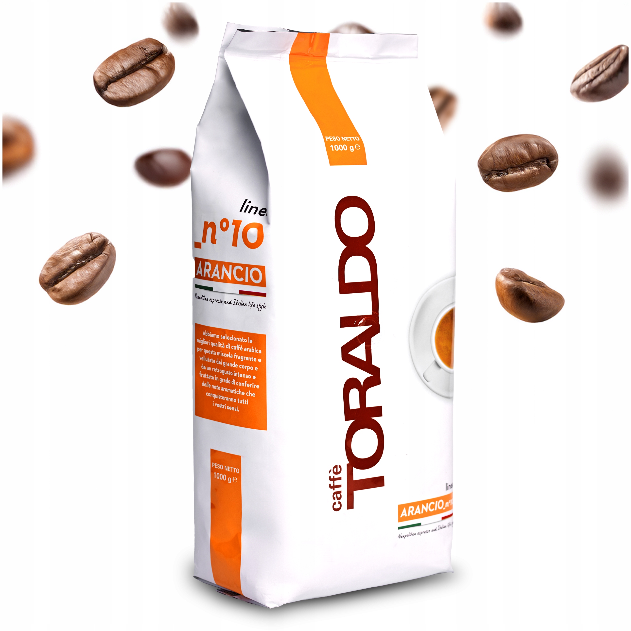 Káva Zrnková 1KG 100% Italská Itálie Arancio N.10 Toraldo 1000 g