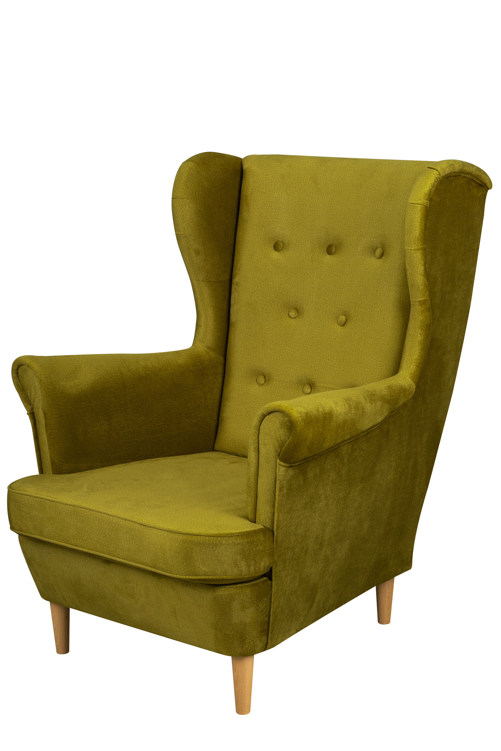 Velké Pohodlné Křeslo Typu Ušák, Skandinávský Styl, Olivová Barva