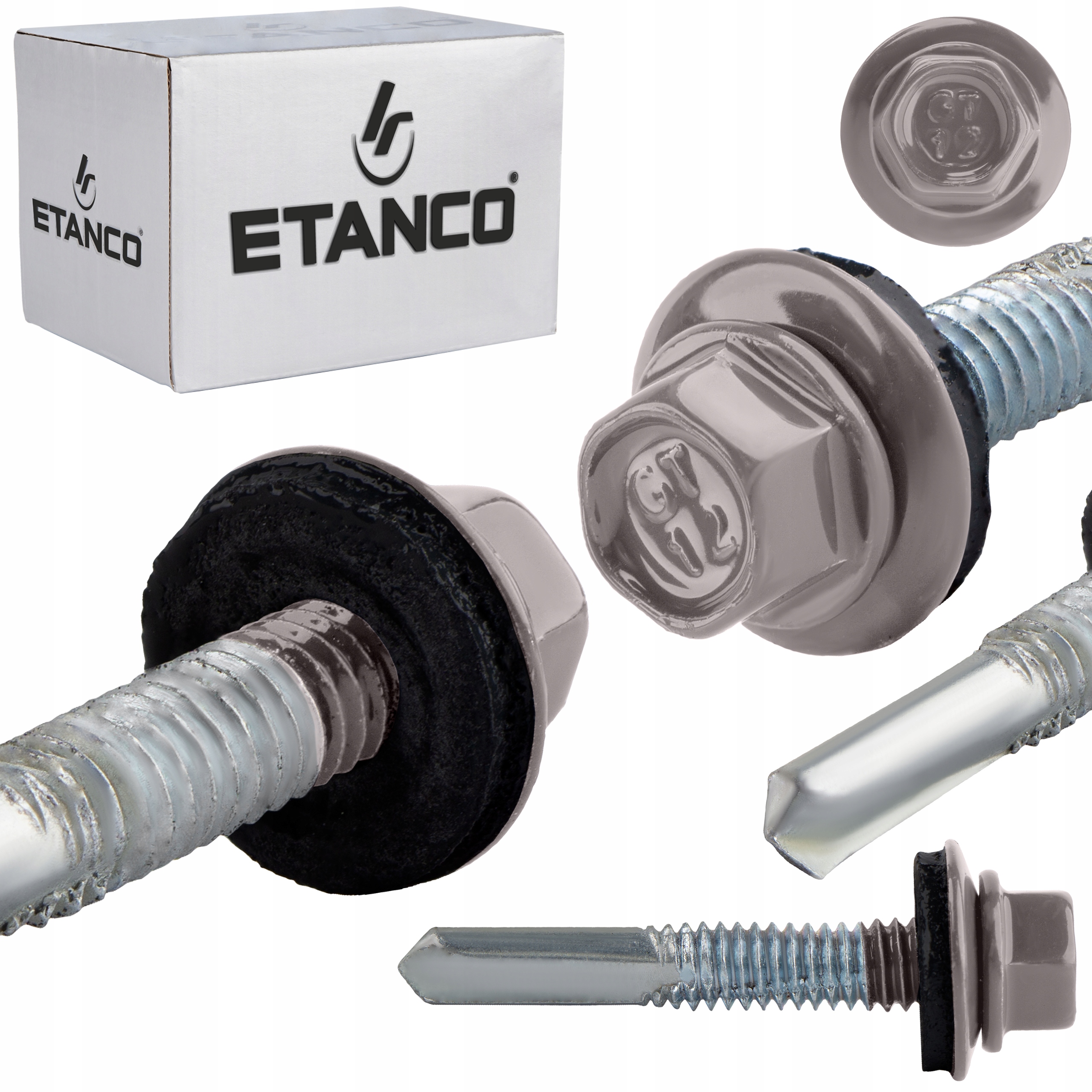 Samovrtné šrouby do kovu 12 mm 5,5 x 35 mm Ral 9007 250 Ks Etanco GT12 Z14