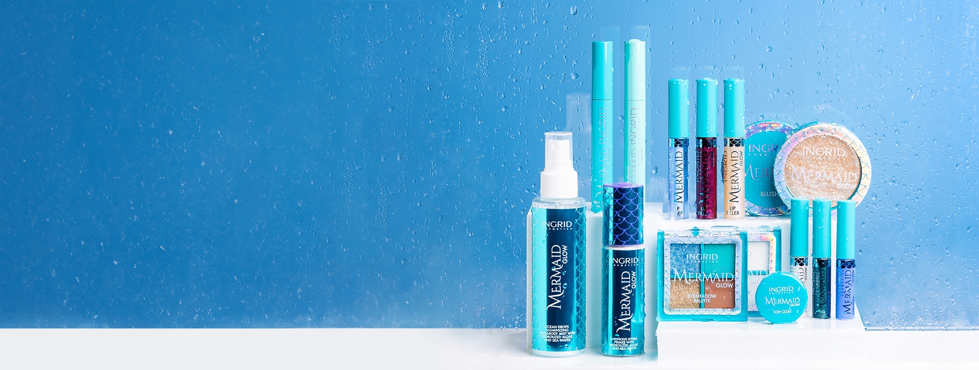 INGRID COSMETICS MERMAID GLOW PALETA CIENI DO POWIEK OCEANIC 5 G Stan opakowania oryginalne