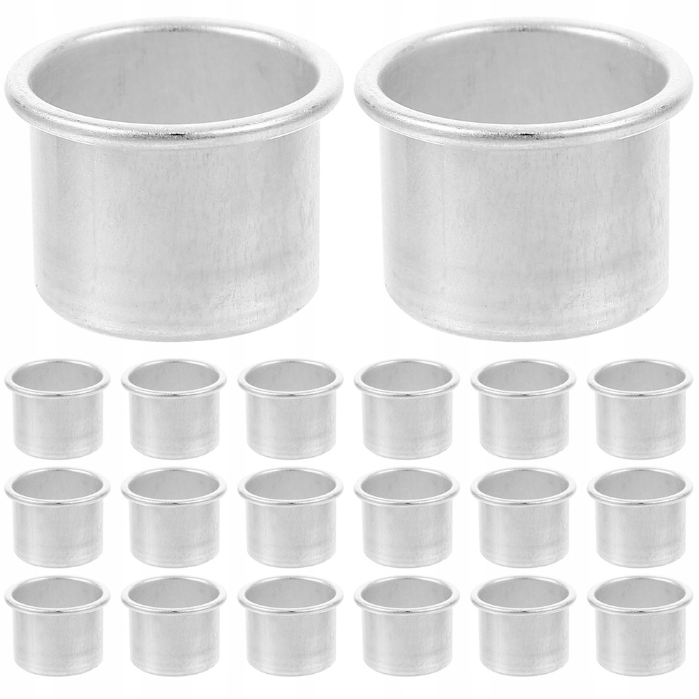 KUBKI NA ŚWIECE DEKORACYJNE ALUMINIOWE VINTAGE METALOWE ŚWIECE 25 SZT