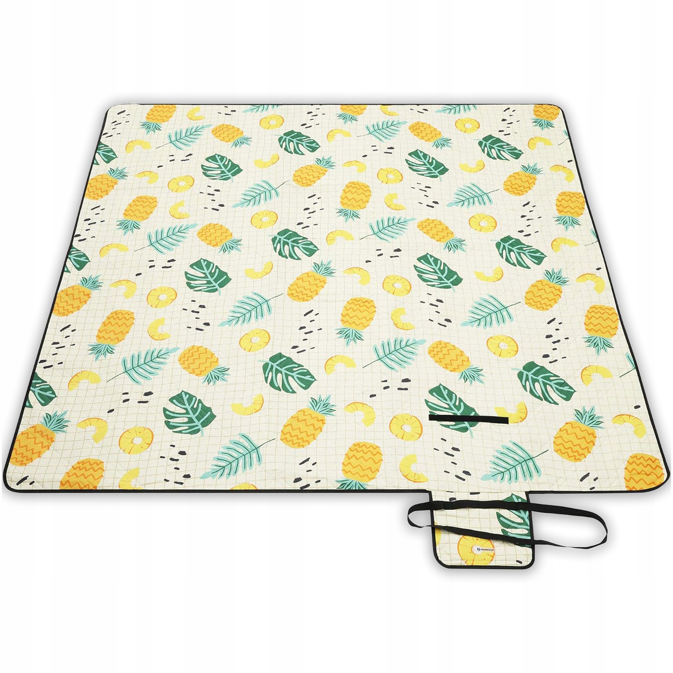 DUŻY KOC PIKNIKOWY 200x200 cm WODOODPORNY MATA PLAŻOWA PIKNIKOWA GRILL PARK Cechy dodatkowe izolowany spód uchwyt do przenoszenia