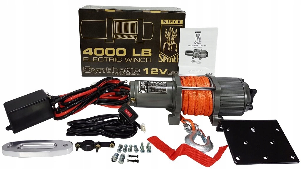 Navijak Winch 12V Štvorkolka Pluh 4000LBS Off-road Silný