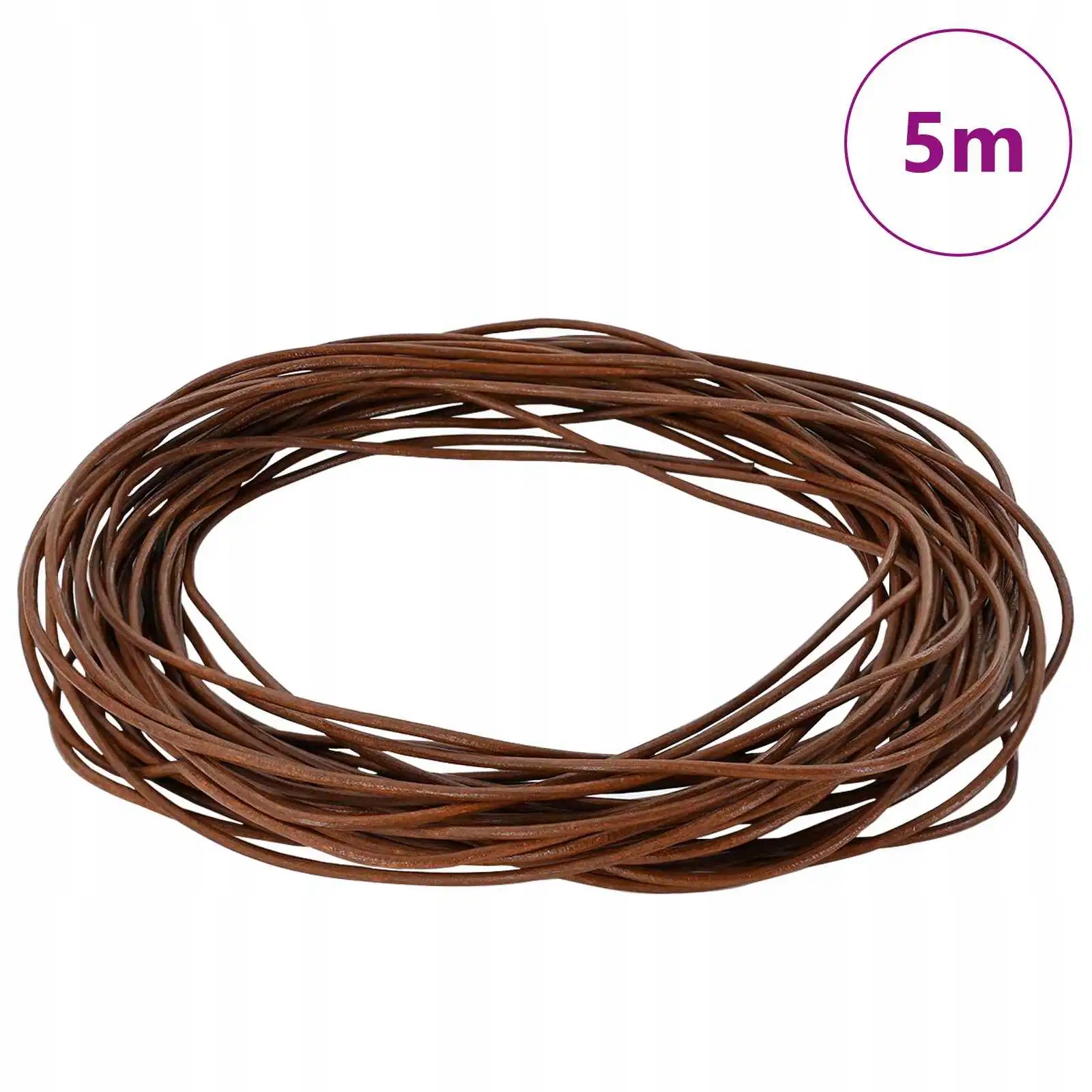 vidaXL Kožený provázek Světle hnědá Ø2 mm x 5 m Kůže