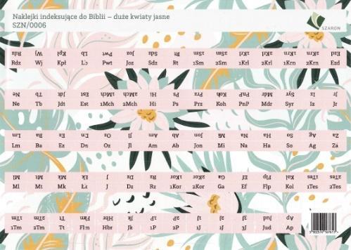 NAKLEJKI INDEKSUJĄCE DO BIBLII - DUŻE KWIATY JASNE
