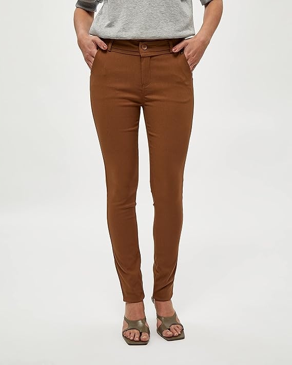 Mínus Hnědé Jednoduché Ležérní Kalhoty S Nízkým Stojáčkem 36 6FA