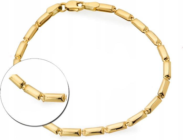 Zlatý náramek 585dílné obdélníky je ideální jako dárek