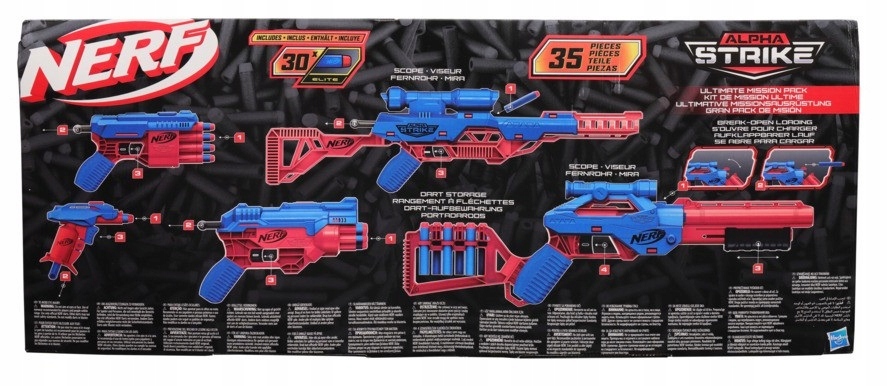MEGA ZESTAW NERF ALPHA 5W1 5 WYRZUTNI 30 STRZAŁEK Rodzaj pistolety