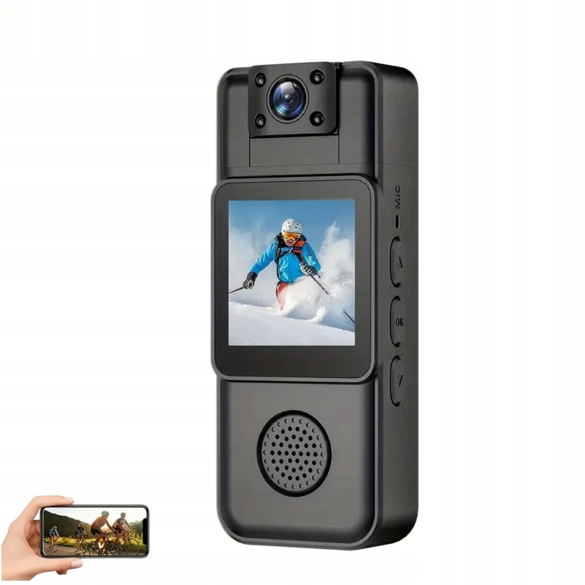 Kamera Mini Wideorejestrator Wifi Hd 1080 Detekcja Ruchu Noktowizor-lcd