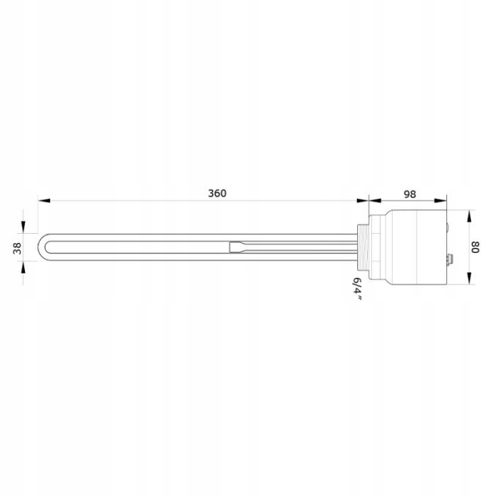 GRZAŁKA DO BOJLERA Z TERMOSTATEM 1,5kW 1500W 6/4'' ELEMENT GRZEJNY Z MIEDZI Pojemność 300 l