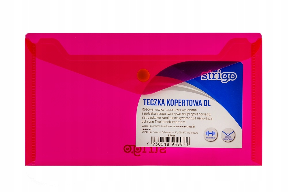 

Teczka kopertowa Strigo Pp DL pozioma różowa