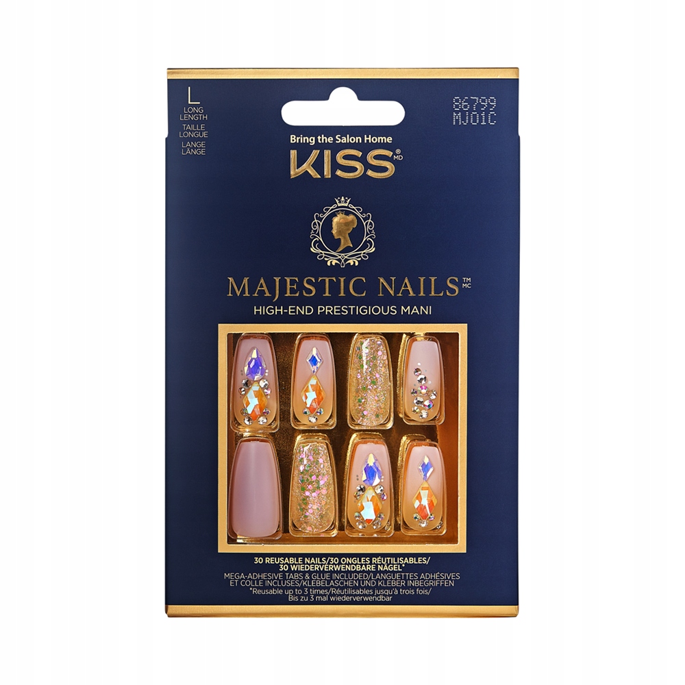Kiss umělé nehty Majestic nails MJ01C x30 L