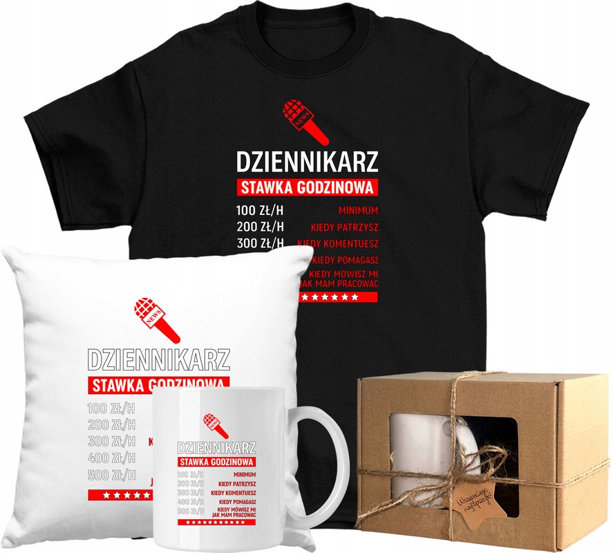 Veľký set trička Hrnček Novinár humor práca XL Darček