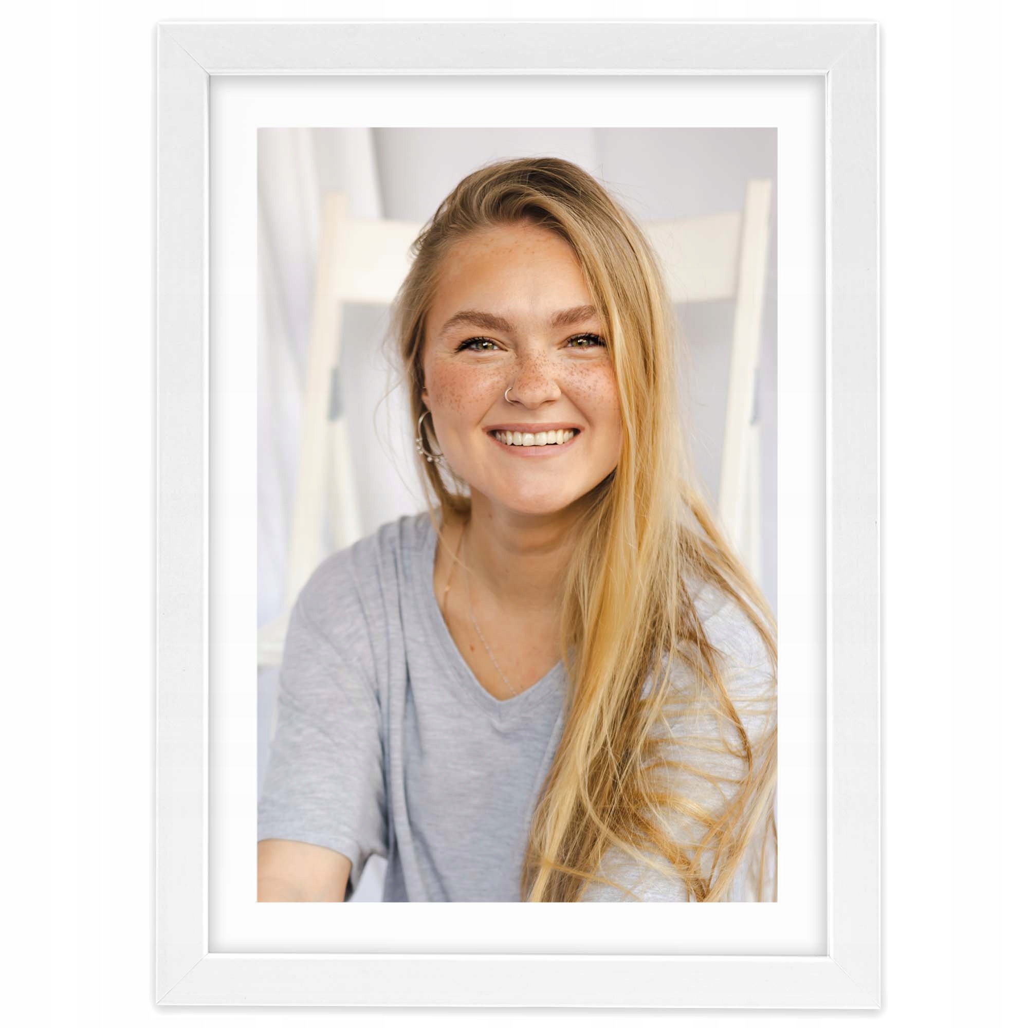 

Ramka na Zdjęcia Drewniana Biała Solidna 15x21