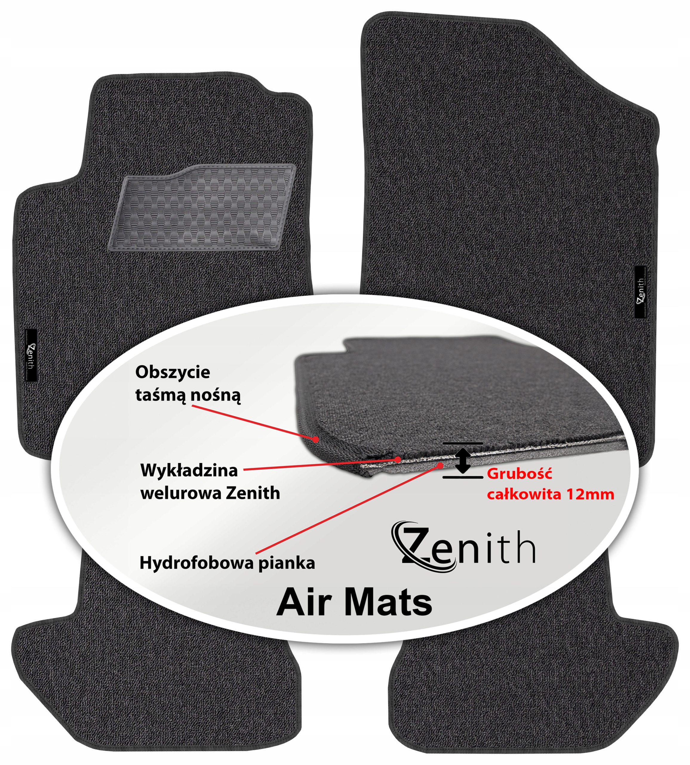 Citroen C3 Pluriel 2003-2010 Velúrové koberčeky do auta Zenith Air Mats
