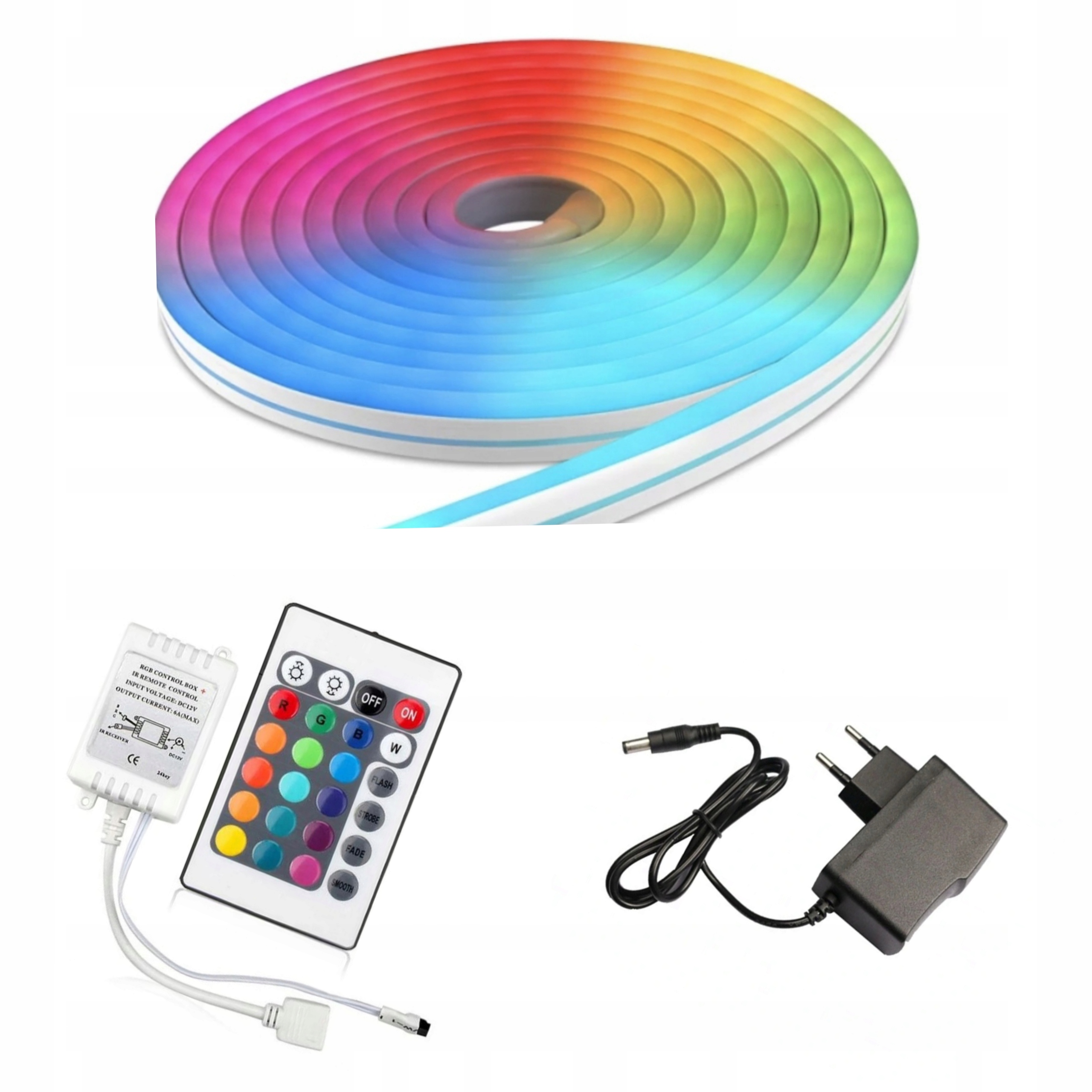 

Taśma Neon Rgb 5m Zestaw Zasilacz Sterownik