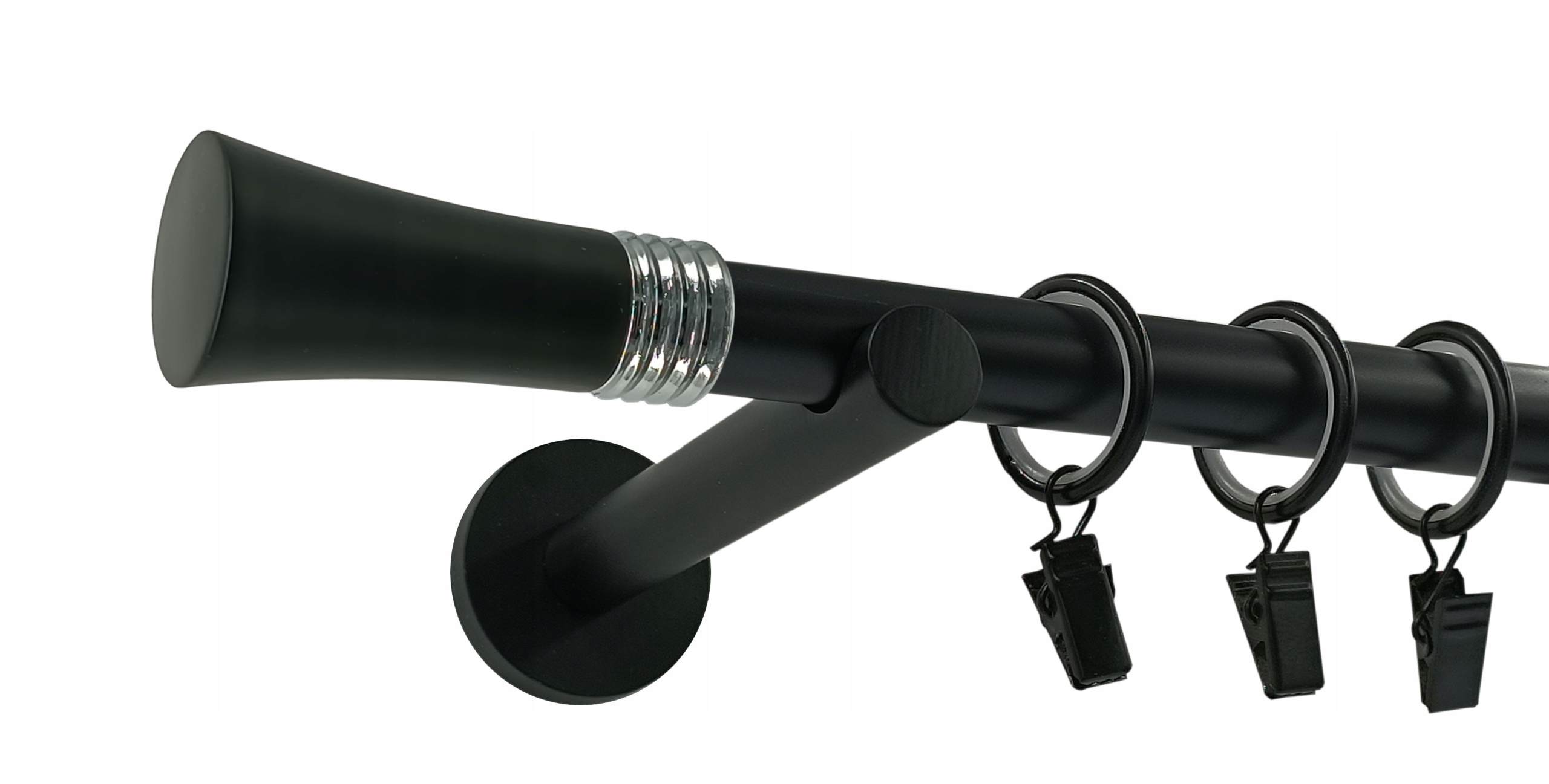 Garnýž Kov 19 mm Černý Moderní 400 cm Riva