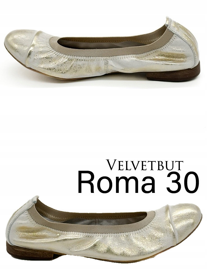 Zlaté kožené baleríny Velvetbut Roma 30 42