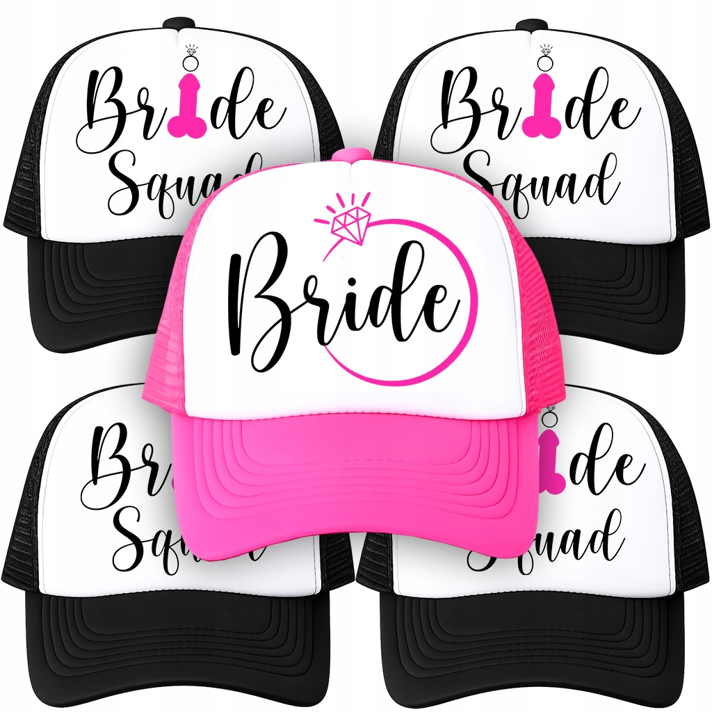 Sada Čepiček Na Rozlučka Se Svobodou 4 Černé 1 Růžová Bride & Bride Squad