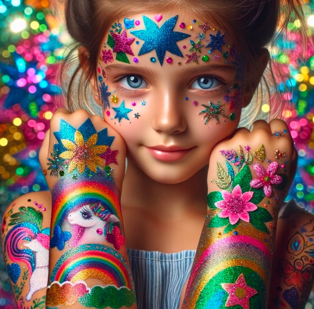 ZESTAW SZABLONY TATUAŻE BROKATOWE MALOWANIE TWARZY Marka inny