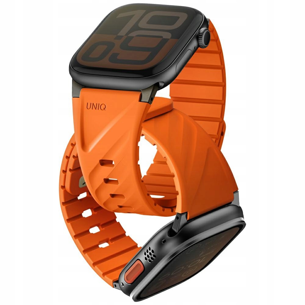 Fluorescenční pásek Uniq pro Apple Watch 49/46/45/44/42/41/40mm, magnetický, oranžový