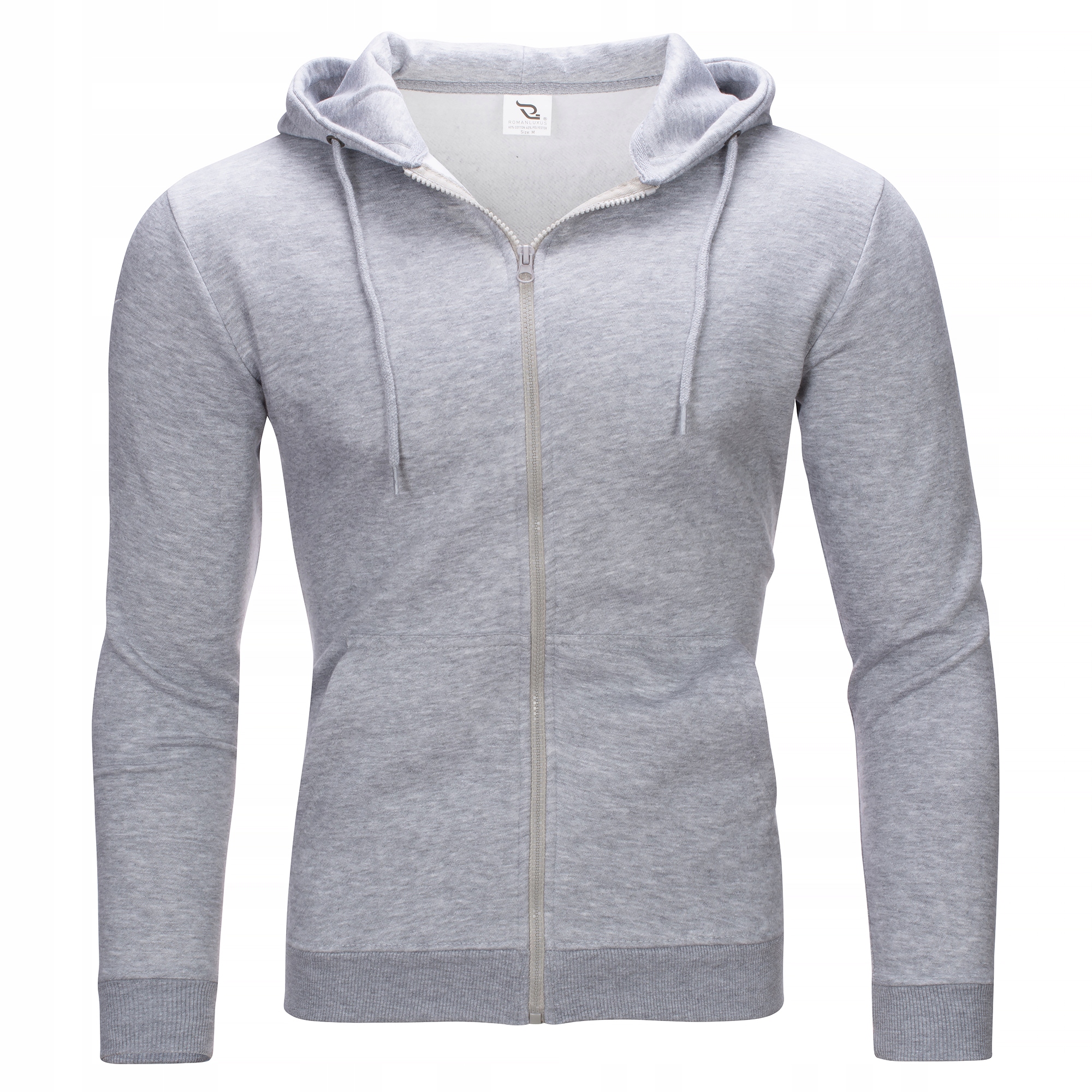 LUC02 r. L GŁADKA ROZPINANA BLUZA Z KAPTUREM