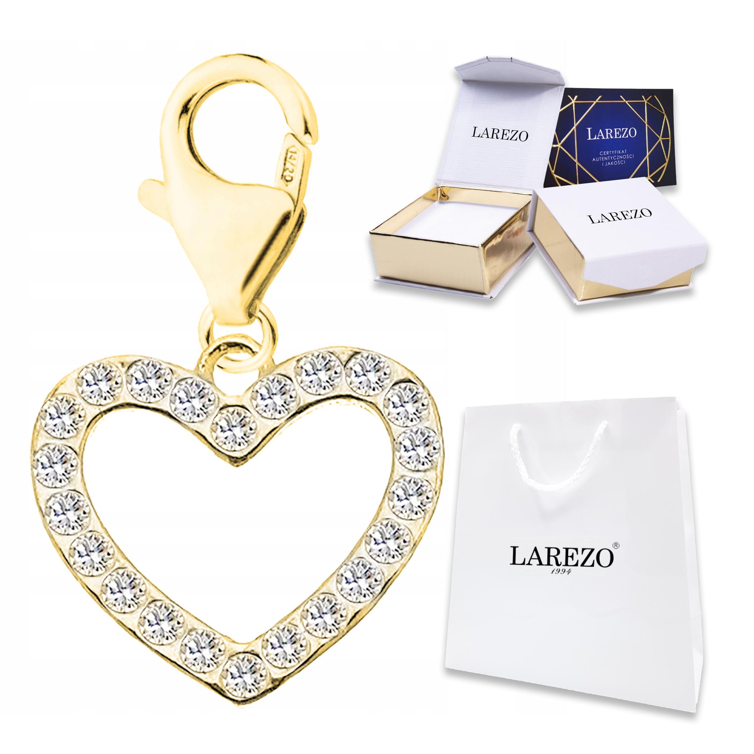 Zlatý závěsný přívěsek Srdíčko s krystaly Láska Srdce Stříbro 925