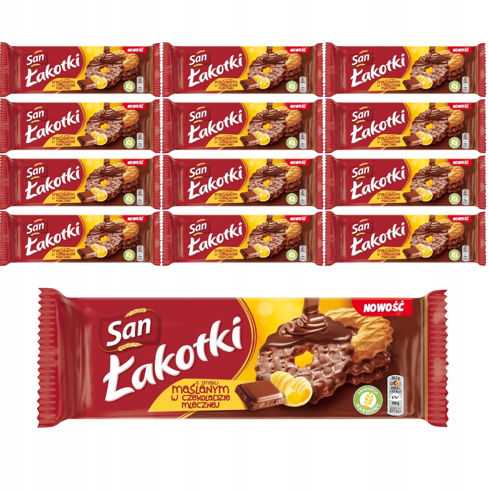 San Sušenky s máslovou příchutí a mléčnou čokoládou 146 g x 12 ks