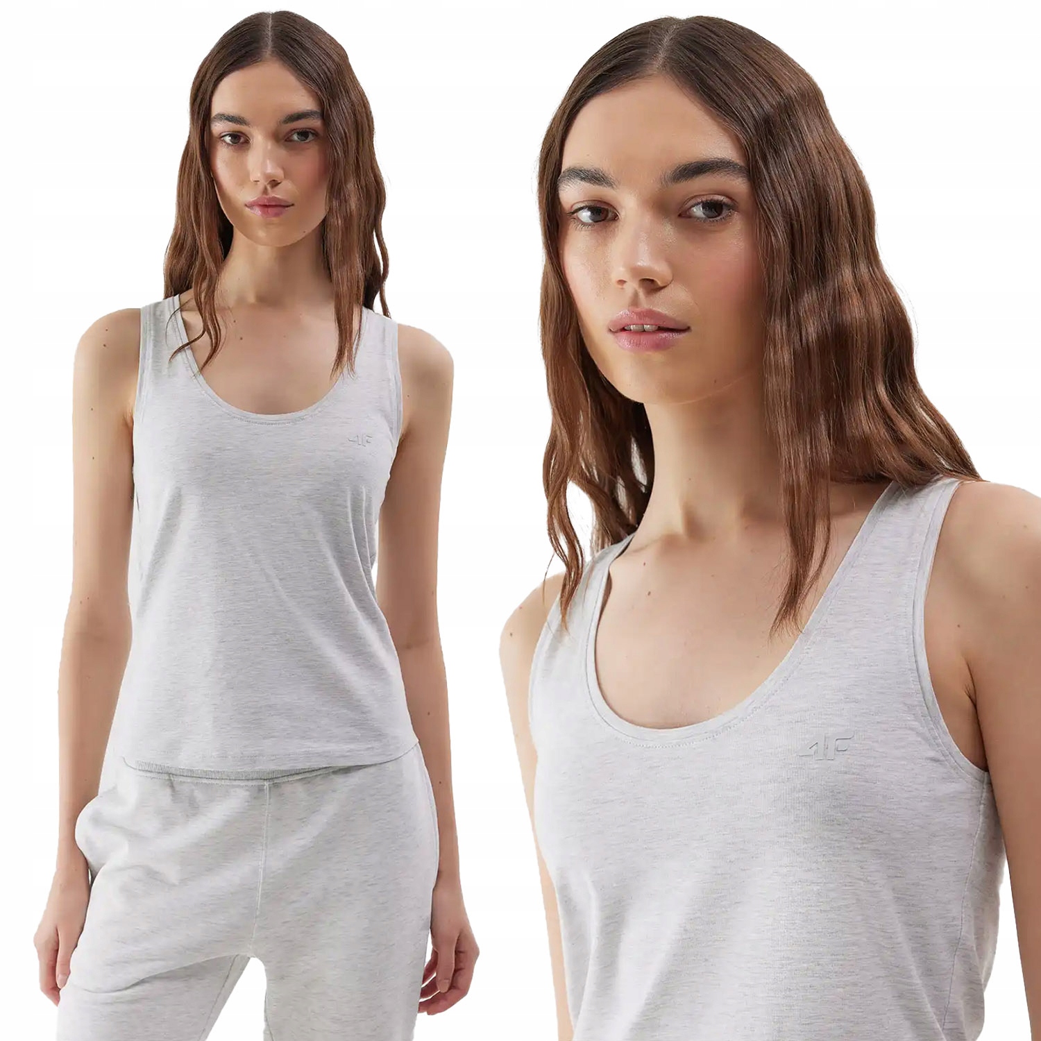 KOSZULKA DAMSKA 4F BOKSERKA BAWEŁNIANA TOP NA RAMIĄCZKA SS24F041 Rozmiar L