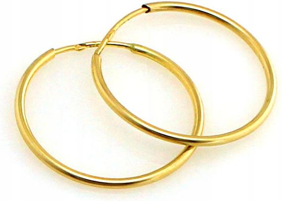 Klasické náušnice s kolečky ze zlata 585 25 mm, ideální jako dárek