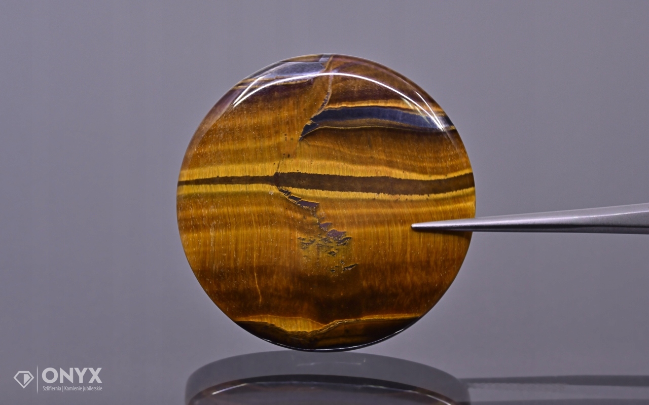 Tygří oko konvexní destička kulatá fi 35 mm